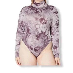 KENDALL + KYLIE Mock Neck Ruched Sleeve Bodysuit